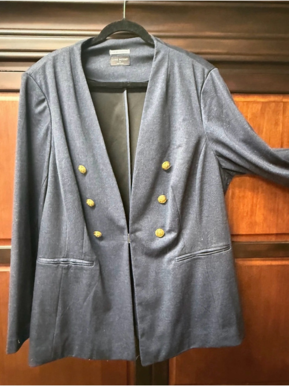 Lane Bryant Navy Double-Breasted Blazer Jacket - size 24